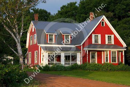 Red farm house on Prince Edward Island, Canada.
