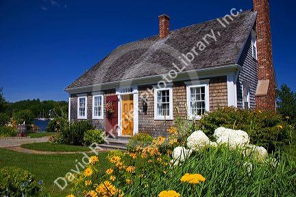 Shake shingle cottage at Mahone Bay, Nova Scotia, Canada.