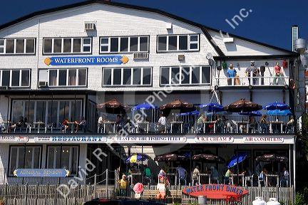 Outdoor water front dining at Lunenburg, Nova Scotia, Canada.