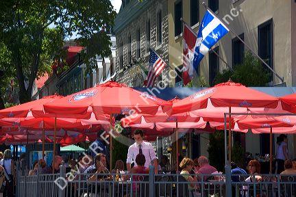 Outdoor cafes at Quebec City, Quebec, Canada.