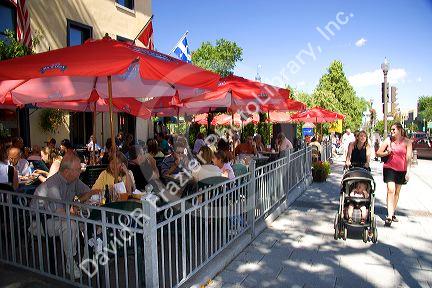 Outdoor cafes at Quebec City, Quebec, Canada.
