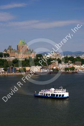Ferry boat on the St. Lawrence River at Quebec City, Quebec, Canada.