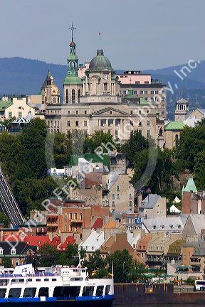 Ferry boat on the St. Lawrence River at Quebec City, Quebec, Canada.
