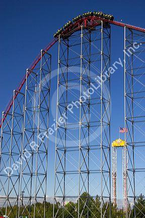 The Mamba roller coaster at Worlds of Fun in Kansas City, Missouri.