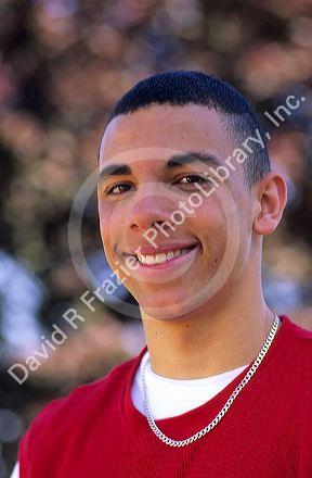 Multiracial teenage boy. African American and caucasian. MR