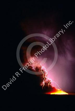A lightning strike starting a wildfire in Idaho.