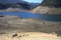 Low water levels at Arrowrock Dam and reservoir near Boise, Idaho.