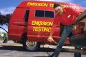 Emission testing of automobile exhaust.