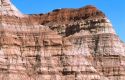 Sandstone cliffs near Kanab, Utah showing erosion and sedimentary stratification.