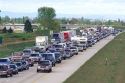 Traffic jam on Interstate 84 in Boise, Idaho.