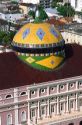 Aerial view of the dome of the Opera house in Manaus Brazil.