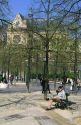 A park near the Chatelette Les Halles in Paris, France.