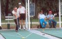 Seinor citizens play shuffleboard in Fort Meade, Florida.