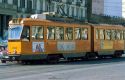 Electric street car tram in Turin, Italy.