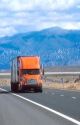 Long haul truck traveling on Interstate 80 near Lovelock, Nevada.