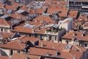 Tile rooftops in Chauvigny, France.
