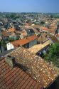 Tile rooftops in Chauvigny, France.