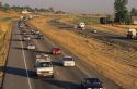 Cars traveling on the morning commute on Interstate 84 near Boise, Idaho.