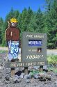 Smokey the bear forest service sign showing the fire danger in Oregon.