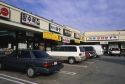 A shopping center in a Korean neighborhood, Los Angeles, California.
