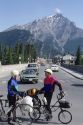 Cyclists in Banff, Alberta, Canada.