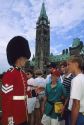 The changing of the guards at Parliament in Ottawa, Canada.