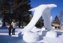 A snow and ice sculpture at the winter carnival in McCall, Idaho.