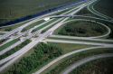 Aerial of U.S. 27 interchange on Interstate 75 alligator alley in Florida.
