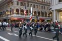 ROTC honor guard marches with the flags in the Chinese New Year Parade, San Francisco, California.