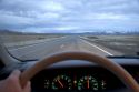 Lonely highway at dusk.  US 95 near McDermitt, Nevada from the driver's perspective.
