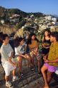 Mexican teens talk in Acapulco, Mexico.