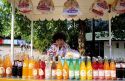 A street vendor in Mexico City, Mexico selling soft drinks.