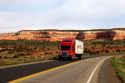 Semi truck traveling on US highway 191 south of Moab, Utah.