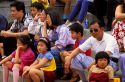 Chinese people sitting in a crowd, Taiwan.