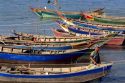 Colorful fishing boats in Vung Tau, Vietnam.