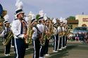 Students play the saxaphone in a high school marching band. Nampa, Idaho.