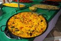 A traditional dish of Paella with fish and rice in Southern Spain.