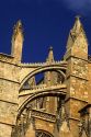 Flying buttresses on the Palma Cathedral in Majorca, Spain.