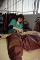 A Spanish woman works in a leather factory in Inca, Majorca, Spain.