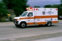 Mobile Intensive Care Unit ambulance in motion in Boise, Idaho.