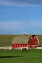 Red barn on a farm in Northern Idaho near Moscow.