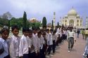 Indian children visit the Taj Mahal in Agra, India.