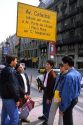Spanish boys socialize on the street in Spain.