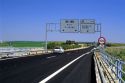 A car travels on the Autovia in Spain.