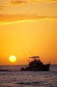 A fishing boat and sunset in Key West, Florida.