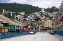 Hillside favela in Rio de Janeiro, Brazil above the Carnival parade ground.