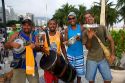 Street musicians at the Copacabana Beach in Rio de Janeiro, Brazil.
