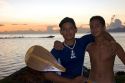 Teenage tahitian boys on the island of Tahiti.
