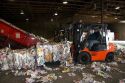 Recycling paper at a facility in Boise, Idaho.