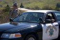 California highway patrol car and officers.